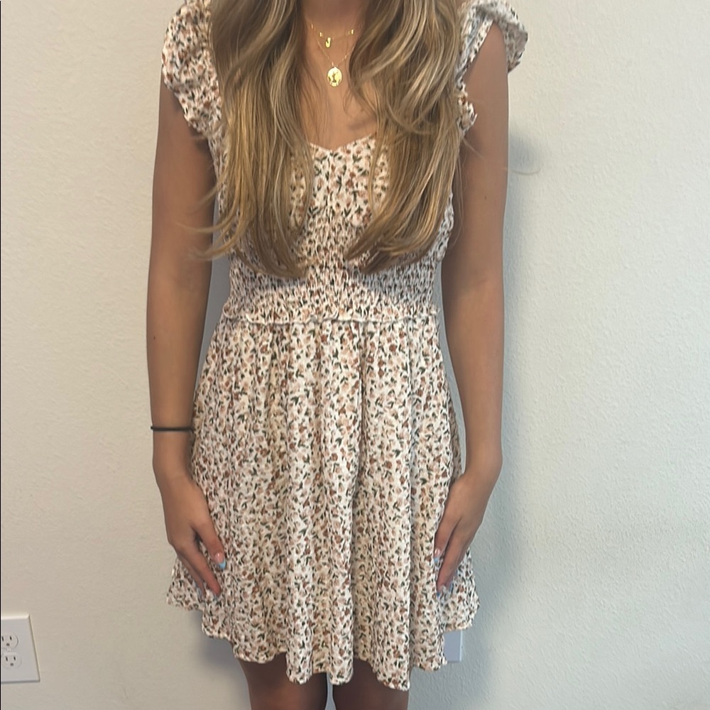 Altar'd State Cream Fit and Flare Sundress